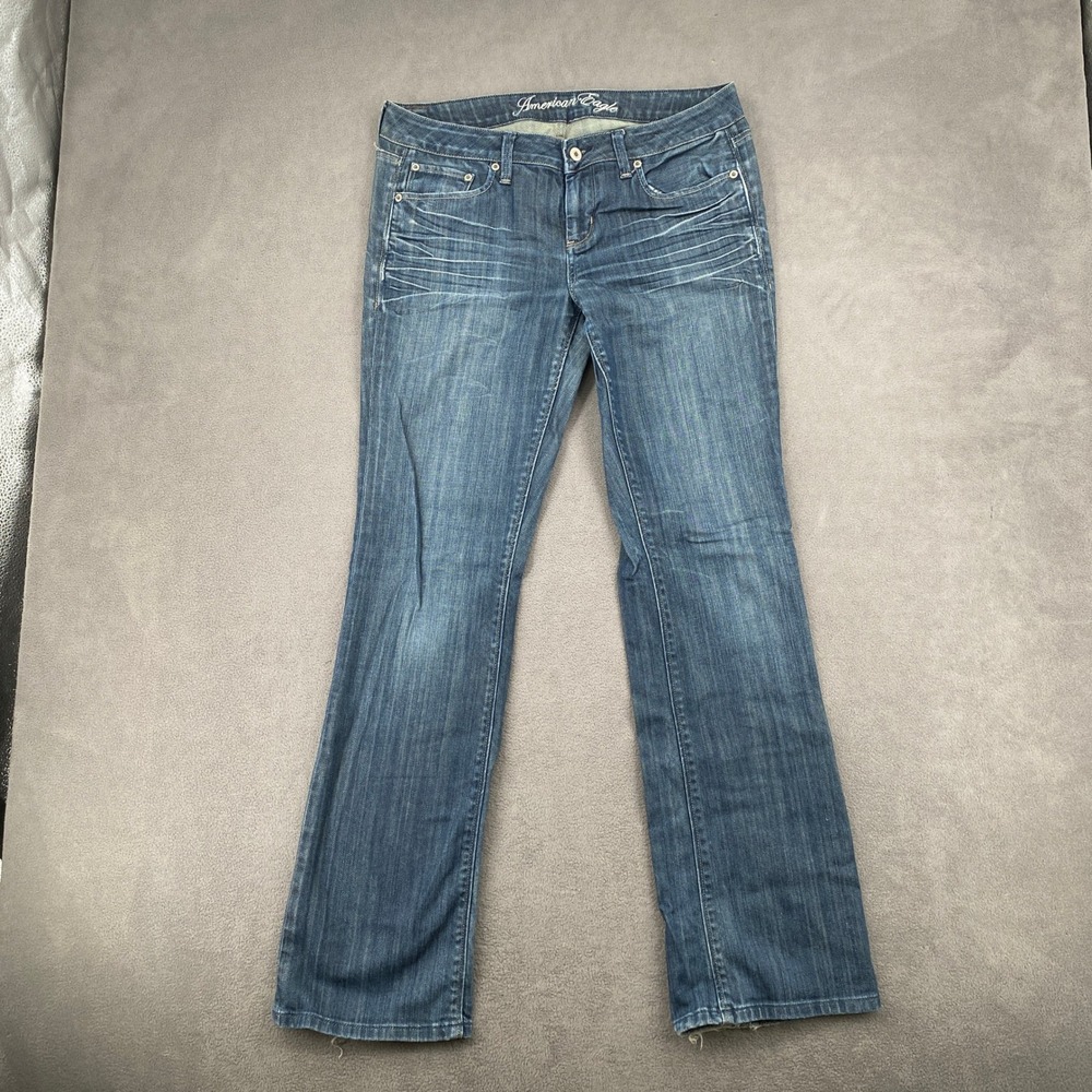 American Eagle True Boot Jeans Womens 8 Medium Wash Low Rise Y2K Bootcut Denim
